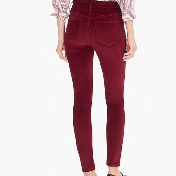 J. Crew 9" high-rise burgundy toothpick jean. - Picture 2 of 14